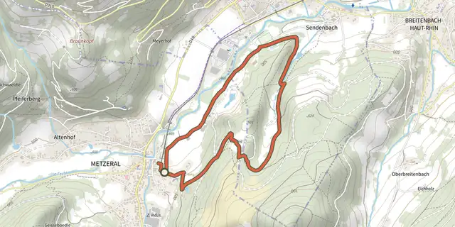 The Les Genets track on the IGN map