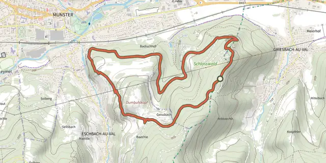 Tracé de Circuit d’Eschbach-au-Val sur le Plan IGN