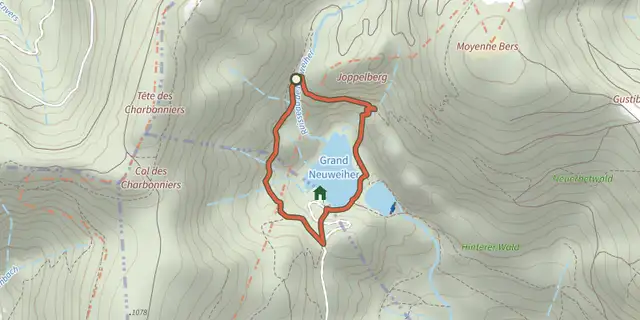 Tracé de Circuit du Grand Neuweiher sur le Plan IGN