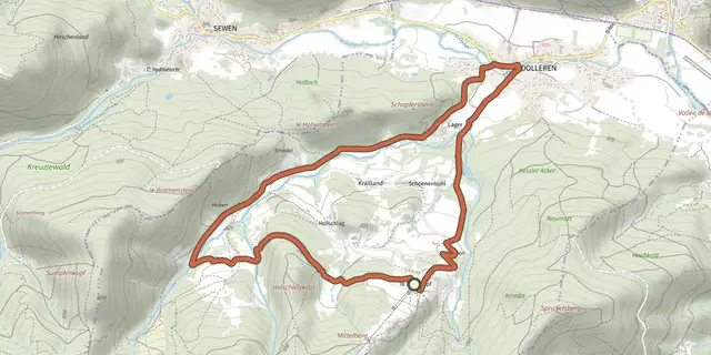 Tracé de Circuit Dolleren - Graber sur le Plan IGN