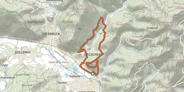 The Tour de Wegscheid track on the IGN map