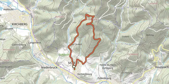 The Circuit du Luttersberg track on the OpenTopoMap map