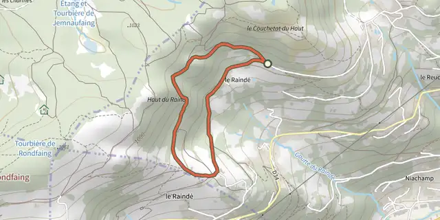 Tracé de Circuit des Alisiers sur le Plan IGN