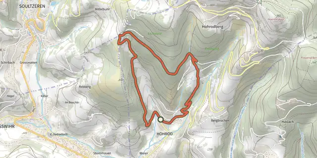 The Circuit Hohrod track on the OpenTopoMap map