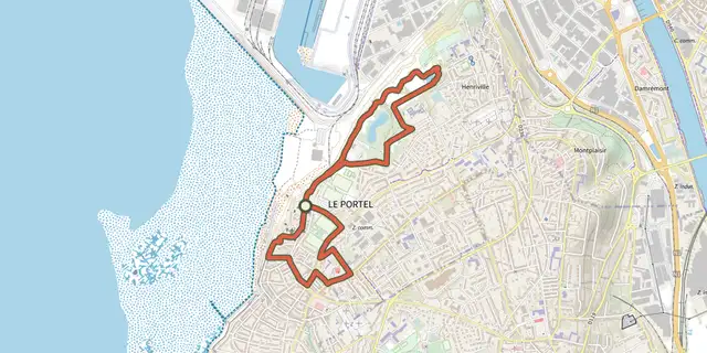 The Parcours Parc de la Falaise & Fort de Couppes track on the IGN map