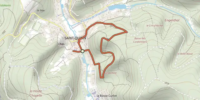 The Balade Croquenot track on the IGN map