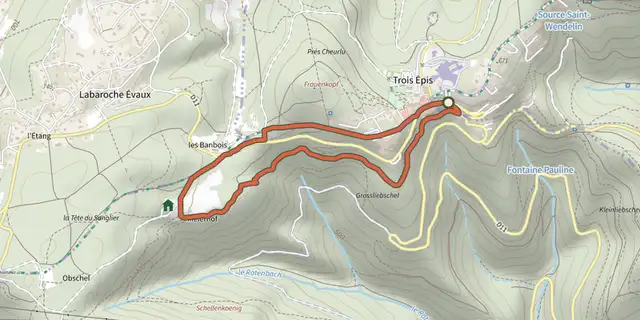 Tracé de Circuit de Mierhof sur le Plan IGN