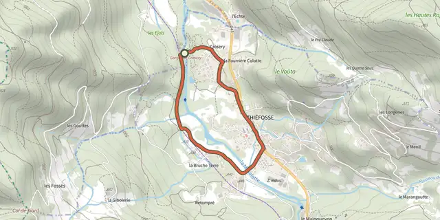 The Circuit Les Gorges de Crosery track on the IGN map
