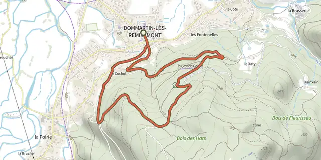 Tracé de Circuit de la Vierge du Mai sur le Plan IGN