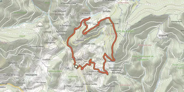 Tracé de Circuit de la Belle Fauchelle sur le Plan IGN