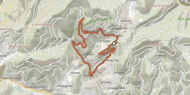 Tracé de Circuit de la Halle sur le Plan IGN