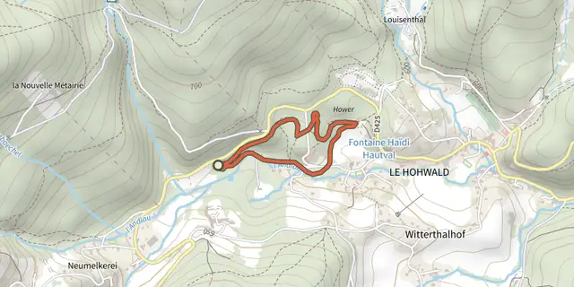 The Parcours de santé du Hohwald track on the IGN map