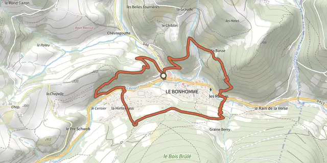 The Circuit du village track on the IGN map