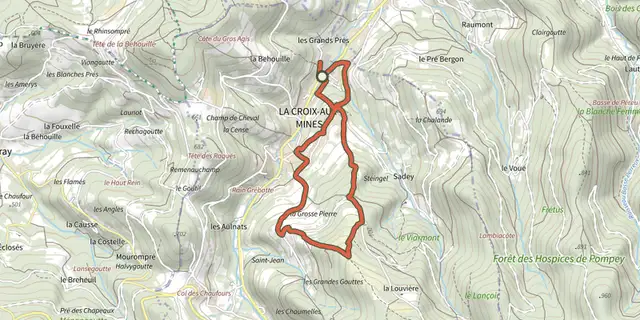 The La Montagne d'Argent track on the IGN map
