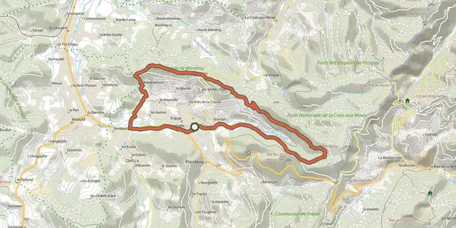 The Grand tour de Fraize track on the IGN map