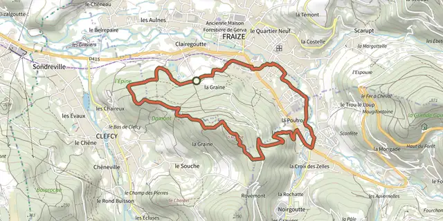 Tracé de Circuit de la Roche des Fées sur le Plan IGN