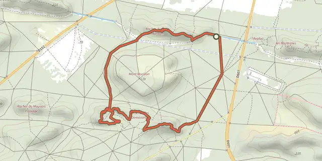 The Sentier Denecourt-Colinet 9 Ouest track on the OpenTopoMap map