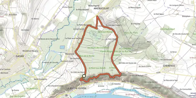 Tracé de Les deux vallées sur le Plan IGN
