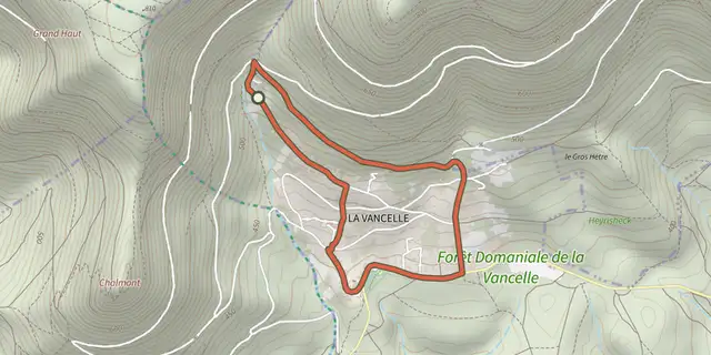 The Tour de La Vancelle track on the IGN map