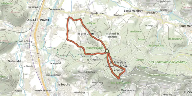 The Circuit du Haut Bourbier track on the IGN map