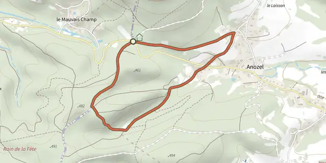 Tracé de Circuit de la croix Saint-Georges sur le Plan IGN