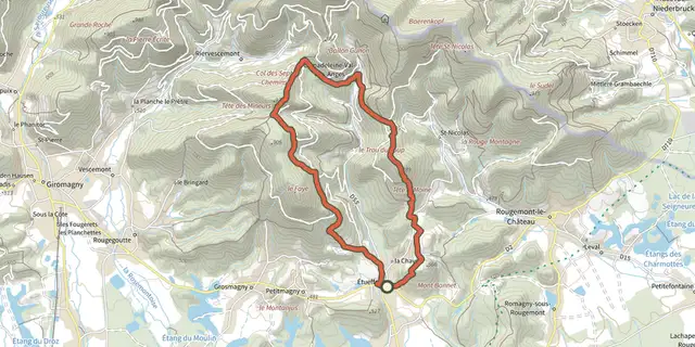 The Balade des Chevreuils track on the IGN map