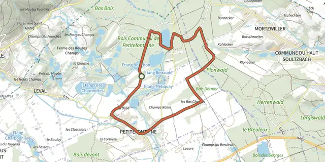 Tracé de Balade de la Seignerie sur le Plan IGN