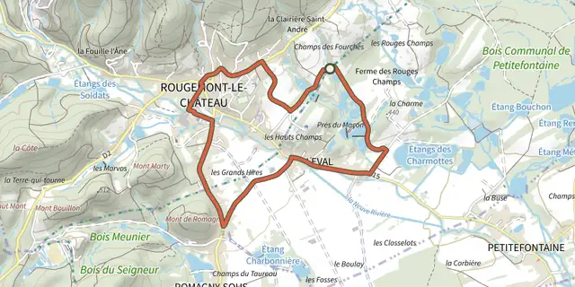 Tracé de Balade des Bornes sur le Plan IGN