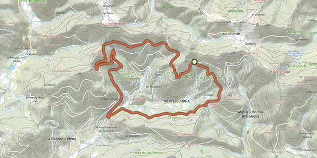The Balade du Chantoiseau track on the IGN map