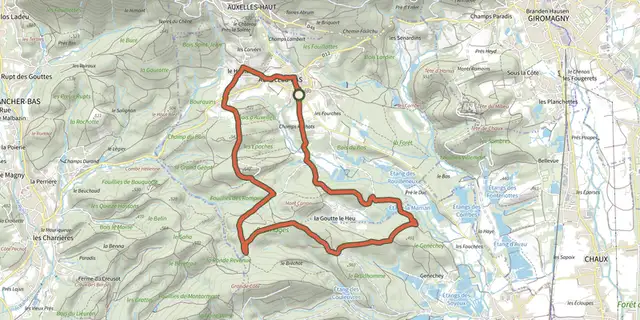 The Boucle du Mont Coron track on the IGN map