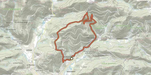 The Circuit du col du Chantoiseau track on the IGN map