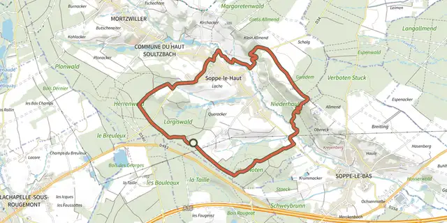 The Circuit du vallon du Soultzbach Est track on the IGN map