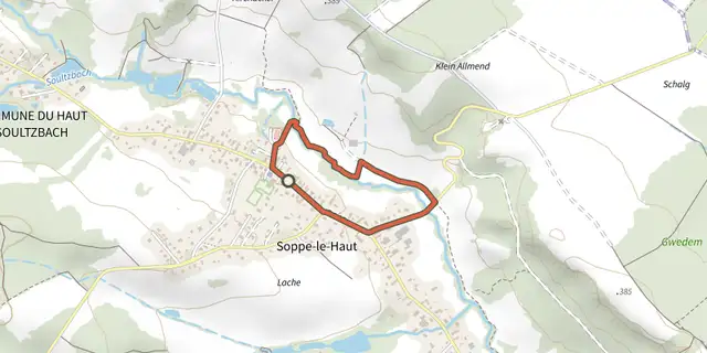 The Promenade Familiale track on the IGN map