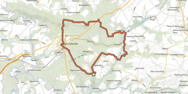 The Les hautes futaies de Retz track on the OpenTopoMap map
