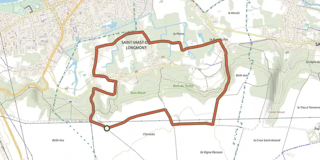 The A Saint-Vaast, de la Vallée au Plateau track on the IGN map