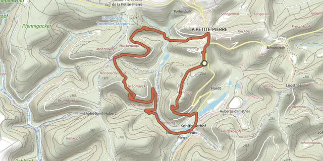 The Sentier des 3 rochers track on the IGN map
