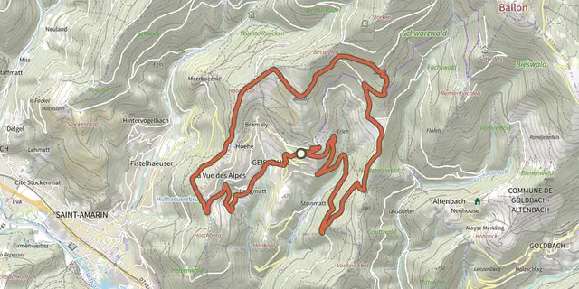 Tracé de Circuit des Balcons sur le Plan IGN