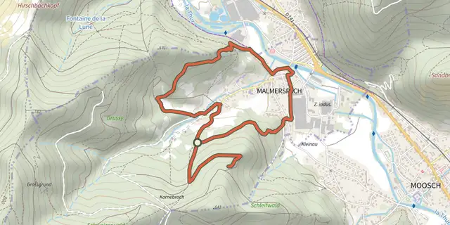 The Le sentier des genêts track on the OpenTopoMap map