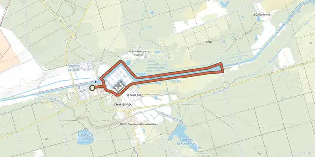 Tracé de Le canal de Chambord sur le Plan IGN