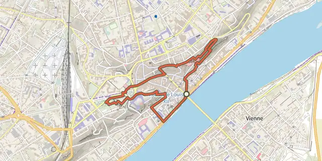 The Parcours des fontaines track on the IGN map
