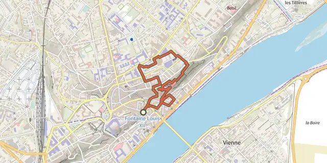The Parcours La Fleur de Lys track on the OpenTopoMap map