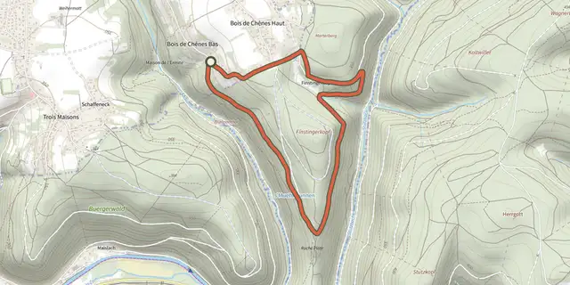 The Circulaire anneau rouge track on the IGN map
