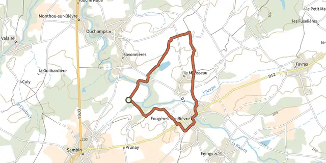 Tracé de Circuit de Tarilly sur le Plan IGN