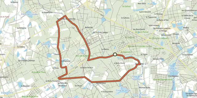 The Le Mesnil track on the OpenTopoMap map
