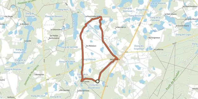 Tracé de Circuit de la Fourchetterie sur le Plan IGN