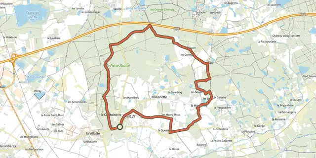 Tracé de Circuit de la Minardière sur le Plan IGN