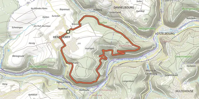 The Circulaire Nord de Henridorff track on the IGN map