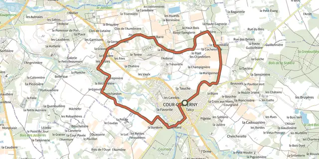 Tracé de Circuit de Jouvançay sur le Plan IGN