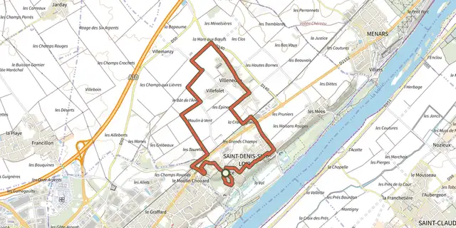 The Grand circuit des eaux track on the IGN map
