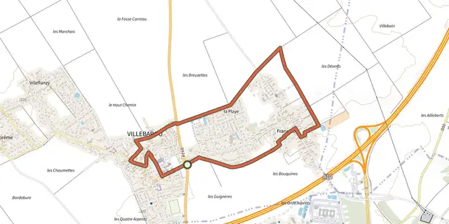 Tracé de Circuit de sentes en chemins sur le Plan IGN
